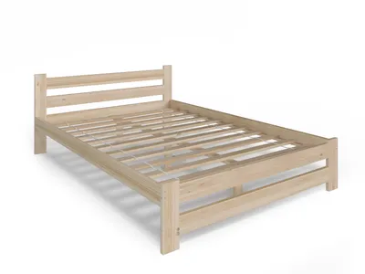 Produktbild von Holzbett 160 x 200 aus massivem Kiefernholz mit hohem Kopfteil