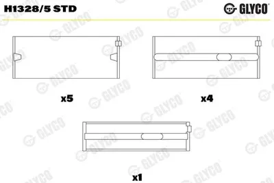 Produktbild von GLYCO Kurbelwellenlager H1328/5 STD für VW Golf VII Schrägheck (5G1, BQ1, BE1, BE2)