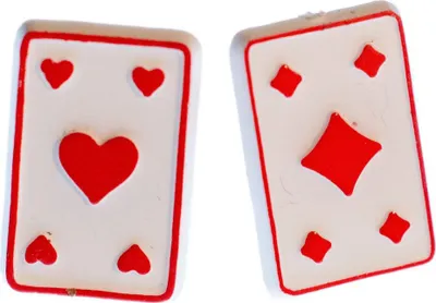Produktbild von Karten Stecker Miniblings Ohrstecker Ohrringe Skat Poker Pokern Spielkarten rot