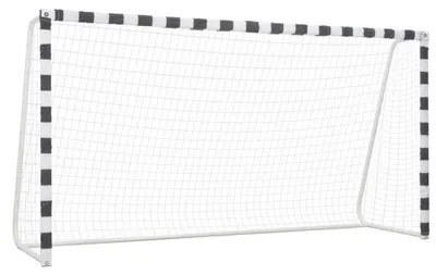 Image de But de football - Filet de but - But d'entraînement - Métal - 300 x 160 x 90 cm - Noir et blanc
