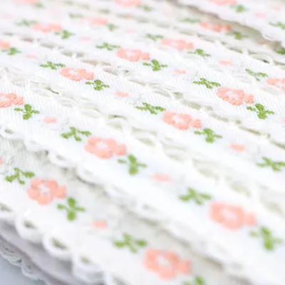 Blüten-Spitzenborte 22 Yards, 1,2 cm, Polyester, Stickerei