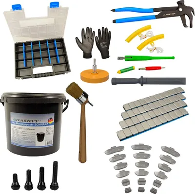 Produktbild von HASKYY® 336tlg Reifen-Montage Auswucht- Klebegewichte Gummiventile Montagepaste