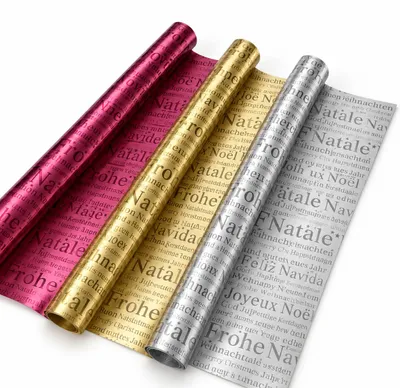 Produktbild von Geschenkpapier für Weihnachten – Luxus Geschenkpapier Weihnachtspapier – 3 Meter x 70 cm – 6 Rollen, KI-generiertes Bild