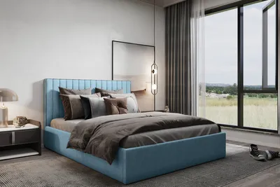 Produktbild von Kaiser Möbel Polsterbett 140x200 mit bettkasten und Öffnung öffnen SYLT Blau