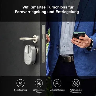 Productafbeelding van Slim deurslot - Elektronisch slot met app-besturing en oplaadbare batterij voor geavanceerde beveiliging