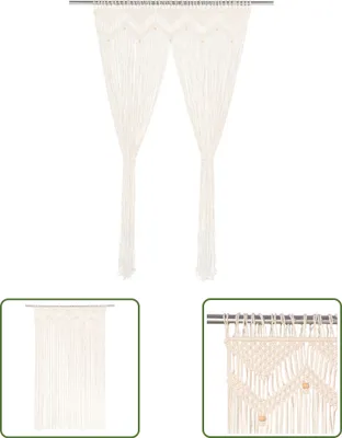 Produktbild von The Living Store Makramee Vorhang 140×240 cm Baumwolle
