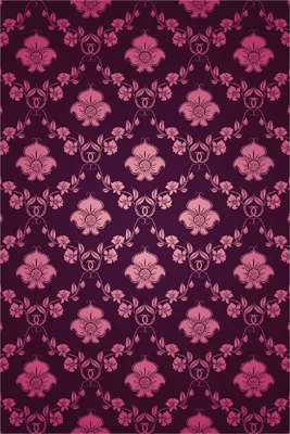 Produktbild von Wallario Poster - Blumenmuster Damast in pink lila, Kunstdruck Größe: 100 x 150 cm