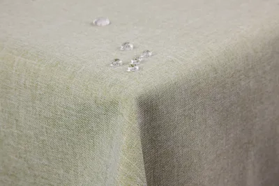 Produktbild von Tischdecke mit Lotuseffekt Leinenoptik wasserabweißend abwaschbar 110 x 140 cm - Hellgrün