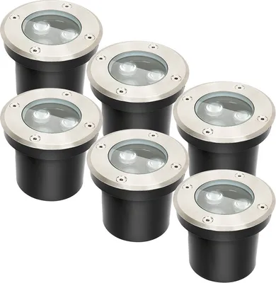 Produktbild von Peviasot 6x 3W Bodenleuchte IP67 LED Leuchte Bodeneinbaustrahler Bodenstrahler Boden