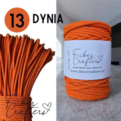 Image de Fiber Crafters Cordon à coudre rigide coton 6mm orange
