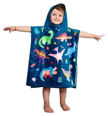 Productafbeelding van Badponcho voor Kinderen met Capuchon - 100% Katoen, Dinosaurussen