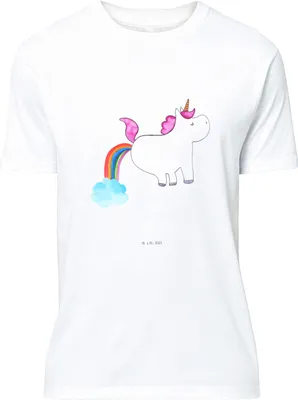 Produktbild von Mr. & Mrs. Panda Tshirt Einhorn Pupsen - Weiß - Geschenk, Freundin, Unicorn, Lustig, oberteil, Regenbogen, Spaß, T-Shirt, Shirt, S, Spruch-Shirt