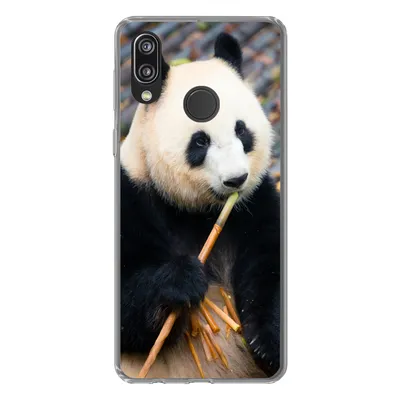Produktbild von MuchoWow® Handyhülle Schutzhülle Hülle für Huawei P20 Lite (2020) Großer Panda - Bambus - Blätter Silikon Softcase Handy Hülle - Kartenhalter