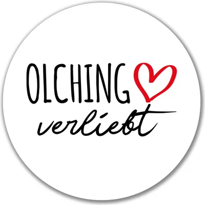 Produktbild von Huuraa Aufkleber Olching verliebt 10cm rund Sticker Geschenkidee