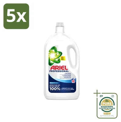Produktbild von 5 x Ariel Professional Regular Flüssigwaschmittel - 4,05 L - Vorratspackung - 5 Stücke