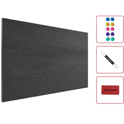 Zdjęcie produktu dla Tablica na magnesy METALboards, szare drewno 90x60 cm + zestaw akcesoriów GRATIS