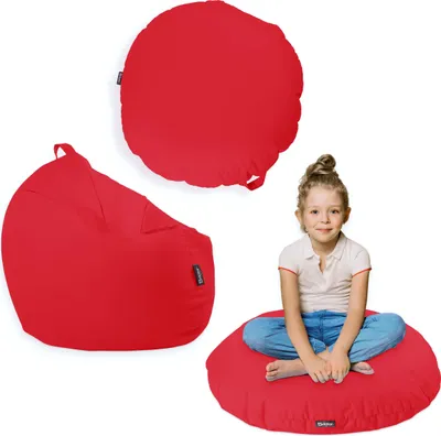 Produktbild von Sitzsack mit füllung 2 in 1 Sitzkissen Bean Bag Outdoor Indoor Wasserfest | Rot 100cm