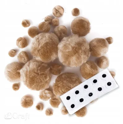 Produktbild von DpCraft Kreativset Pompons Tierfiguren Bastelset 45 Teile