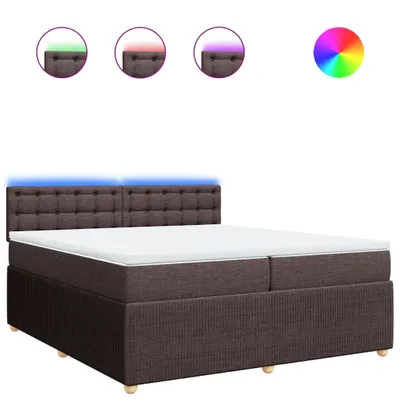 Produktbild von Boxspringbett mit Matratze Dunkelbraun 200x200 cm Stoff