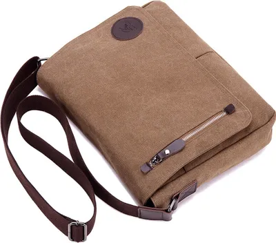 Obrázek produktu pro Nová pánská taška přes rameno Plátěná taška Messenger Bag Office Studie Cestovní taška přes rameno, hnědá