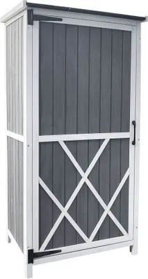 Immagine prodotto di Home Deluxe Armadio da giardino YANA - misura L | Armadio in legno resistente alle intemperie per giardino e terrazza