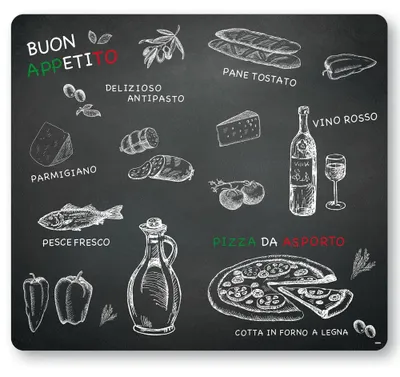 Glazen Snijplaat Ristorante 56x50 cm ESG-Glas