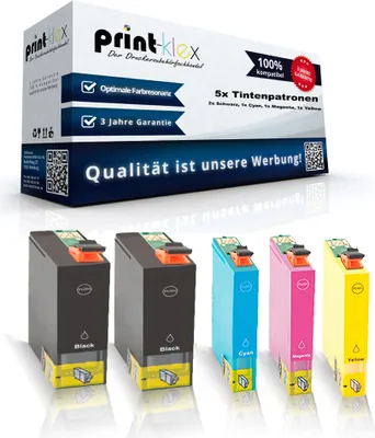 Produktbild von 5x Kompatible Tintenpatronen für Epson WorkForce Pro WF 4725 DWF WF 4730 DTWF T3591 T3592 T3593 T3594 Black Cyan Magenta Yellow - Office Pro Serie