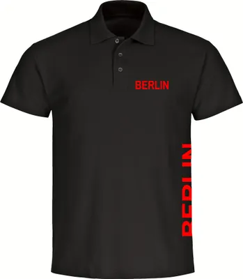 Produktbild von multifanshop Poloshirt - Berlin rot - Brust & Seite, schwarz, Größe M