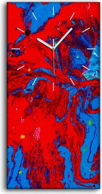 Produktbild von Wohnzimmer-Bild Leinwand Uhr Geräuschlos 30x60 Malerei Abstrakte Kunst - weiße Hände
