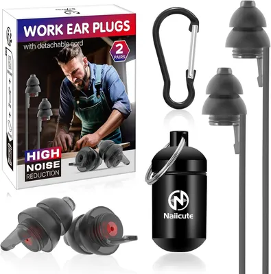 Produktbild von Gehörschutzstöpsel, 2 Paar Wiederverwendbare Silikon, für Bau, Garten, Schlaf, Sport, Reisen