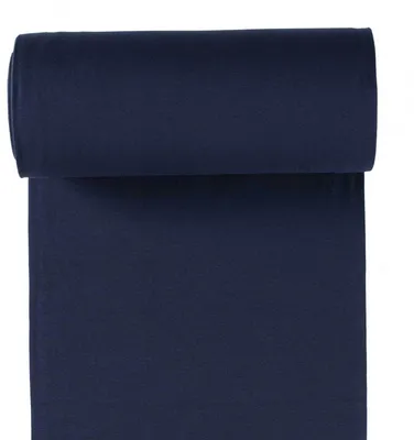 10m Rolle Bündchenstoff Uni 35/70cm nachtblau