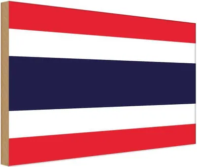 Produktbild von vianmo Holzschild 12x18 cm Thailands Thailand Flagge Fahne Wappen