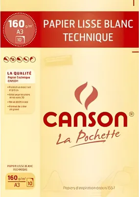 Obrázok produktu pre CANSON technisches Zeichenpapier, DIN A3, 200 g/qm, weiá
