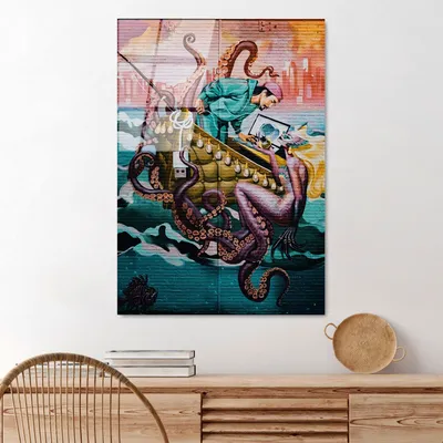 Image de Wallity, UV-804 70 x 100, tableau acrylique, multicolore, 100 % verre trempé, 70 x 100 cm