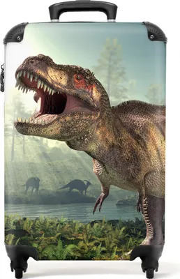 Obrázok produktu pre NoBoringSuitcases.com® Kufr Príručná batožina Kufr na kolieskach Malý cestovný kufor na 4 kolieskach - Dinosaurus - Príroda - Západ slnka - Dino - Kabína Veľkosť < 55x40x23 cm & 55x40x20 cm - Foto kufor - Kabína kufor - Palubná batožinaPríručná batožina Kufrík 55x35x20 cm, 36L,