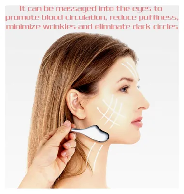 Produktbild von Edelstahl Gua Sha, 2-in-1 Massage Augenroller und Gesichtsschaber