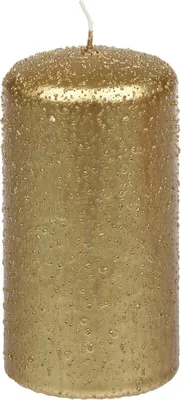 Produktbild von Stumpenkerze "YARA" Gold 110/57 mm, Weihnachtskerzen von Steinhart Kerzen in RAL-Kerzen Güte Qualität