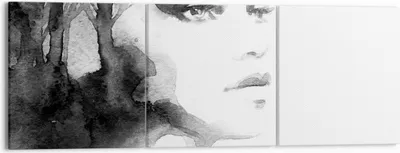 Produktbild von Bild auf Leinwand - Leinwandbild - Porträt Malerei Frau Gesicht - 150x50cm - Wand Bild - Wanddeko - Leinwanddruck - Bilder - Kunstdruck - Wanddekoration - Leinwand bilder - Wandkunst - CA150x50-2921