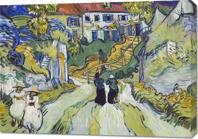 Obrázek produktu pro Obraz 100x70cm Stairway at Auvers, Van Gogh Vintage do Salonu