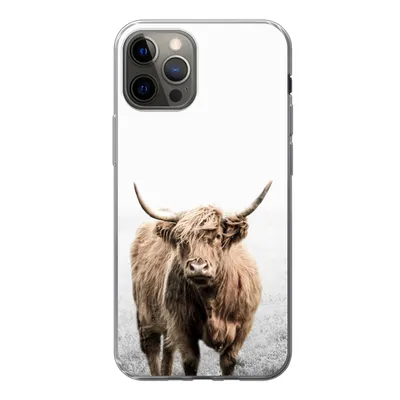 Produktbild von MuchoWow® Handyhülle Schutzhülle Hülle für iPhone 13 Pro Schottischer Highlander - Vlies - Kuh Silikon Softcase Handy Hülle - Handy-Tasche