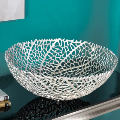 Produktbild von riess-ambiente Filigrane Design Schale ABSTRACT LEAF 45cm silber Dekoration