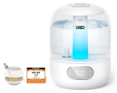 Produktbild von Dreo Luftbefeuchter für Schlafzimmer, kühler Nebel Luftbefeuchter für Haus und großen Raum, leiser Luftbefeuchter für Baby, Nachtlicht, ätherisches Diffusor, schnelle Ultraschall Luftbefeuchter
