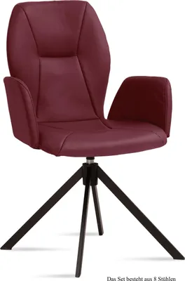 Produktbild von Armlehnstuhl drehbar (8er-Set) Deonne 58x92x60 Schwarz/Marsala
