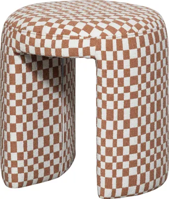 Produktbild von charlie gepolsterter hocker karomuster orange