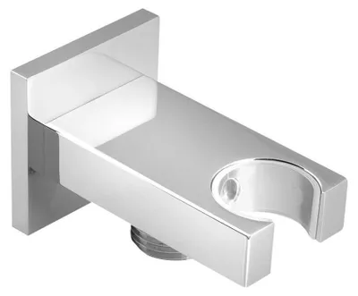 Produktbild von Wasseranschlußbogen mit Brausehalter, eckig, Chrom