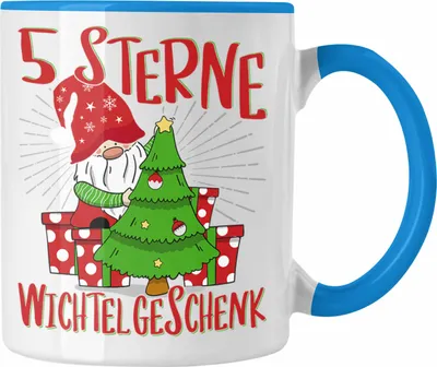 Produktbild von Trendation - Schrott-Wichtelgeschenk für Frauen Kollegen Geschenk Wichteln Weihnachten 5 Sterne Wichtelgeschenk Geschenkidee Schrottwichteln (Blau)
