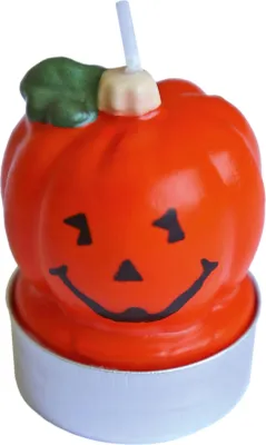 Produktbild von Kürbis-Teelichter Tischdeko für Halloween 3 Stück orange-schwarz -