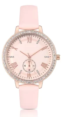 Image de Montre-bracelet pour femmes KIMOMT, en cuir, mouvement à quartz, luxueuse, étanche, à la mode, design créatif