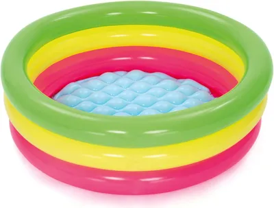 Produktbild von Kleinkinderpool mit Rutsche - Kinderpool Sommer 70x24 cm rund - Mehrfarbig - Ab 2 Jahren Kleinkinderpool mit Rutsche