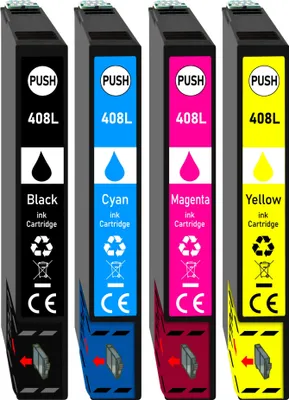 Produktbild von 4er Sparpack ersetzt Epson 408L (408) Druckerpatronen Epson Workforce Pro WF-C4810 DTWF